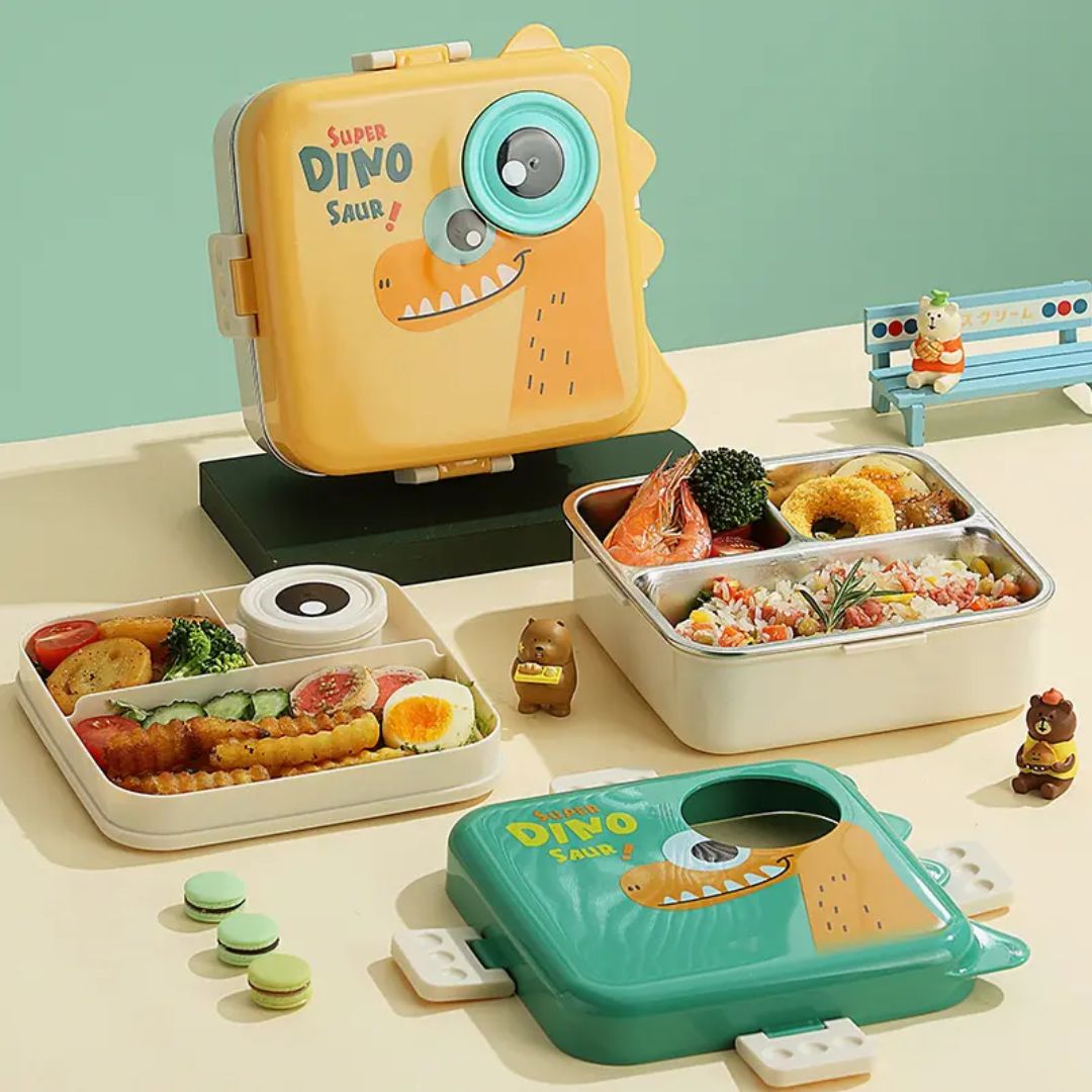 Dino Stainless Steel Lunch Box- BPA Free & Leak- Proof image 1